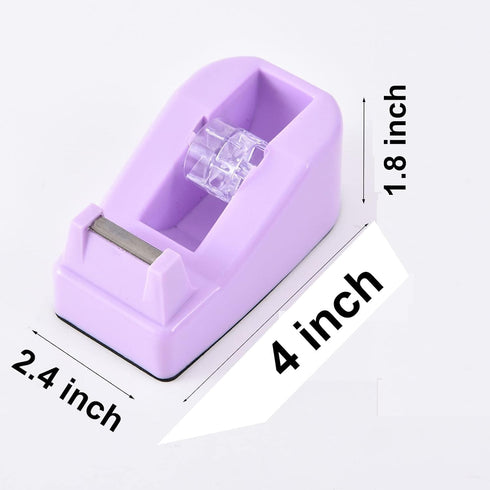 Desktop Tape Dispenser, Heavy Duty Floral Office Tape Dispensers, Weighted Non-Skid Base, Macaron Pink