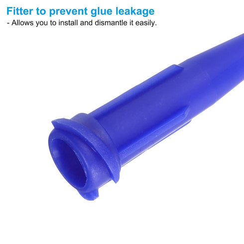 PATIKIL 22Ga Tapered Tip Dispensing Needle, 20Pcs Plastic Needle Tube Blunt Tips with Luer Lock, Blue