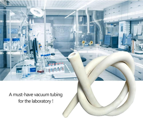 Lab Vacuum Rubber Tubing, 12mm (15/32") OD, 8mm (5/16") ID, Strong Thick Wall Connections for Glassware Labware