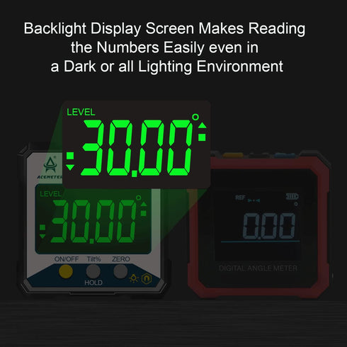 Magnetic Digital Protractor Inclinometer, Fast & Stable Measurement Tool with Backlit Display and Magnetic Base