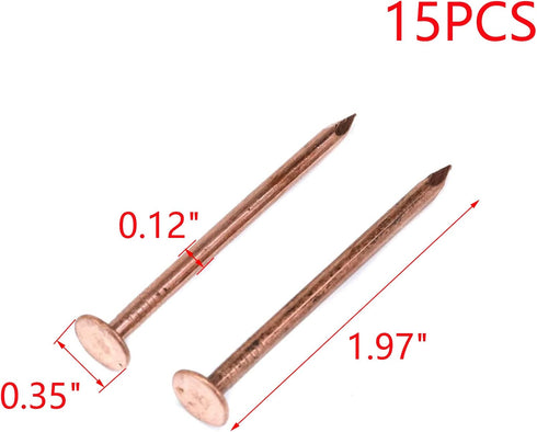 MY MIRONEY 15 Pack 2 Inch Solid Copper Nails for Slating & Roofing
