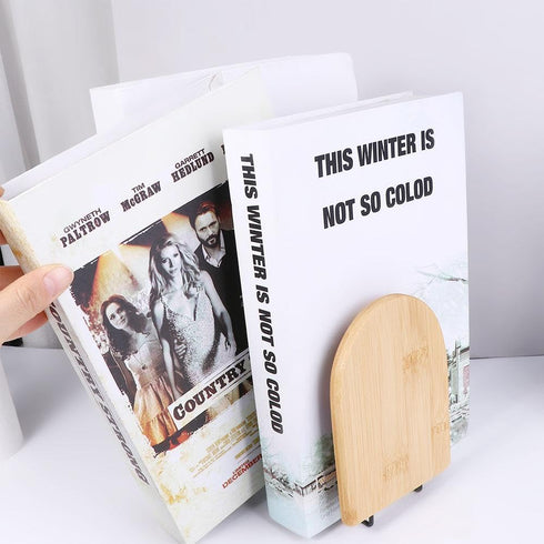 Kopida Non-Skid Bookend for Shelves, Wood Bookends, Book Stand for Books, Book Holder Desk Storage Student Stationary