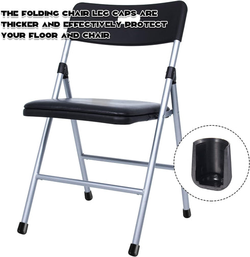 7/8 Inch Protectors(36 Pcs,Black,7/8in) Jetec Folding Chair Leg Caps Heavy-Duty Plastic Chair End Caps Non-marring