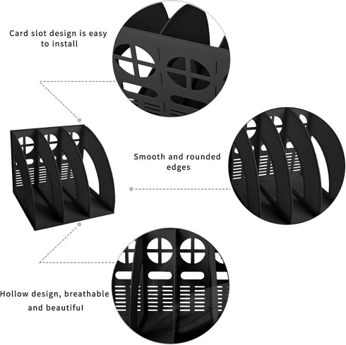 Lemical 3 Compartments Open Section Magazine File Holder, Desk Organizer for Document Storage