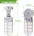 21W, 5000K, IP65 LED Vapor Tight Jelly Jar Light Wall/Ceiling Mount Vapor-Proof LED, Wet Rated Security Cage Light