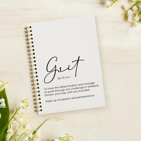 Grit Definition Inspirational Notebooks for Work, Motivational Office Gifts for Coworkers, 5.5x8.3 Inch