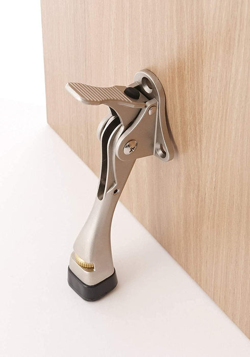 Gotega 4 Pack Kickdown Door Stopper with Adjustable Height and Rubber Tip, 4 Inches, Antique Bronze