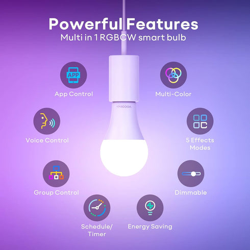Bulb Dimmable Bulbs, 850 E26 Bulb 60 A21, 2200K-7000K 9.5W, 1 Pack VOCOlinc Smart Light Works with Apple Homekit