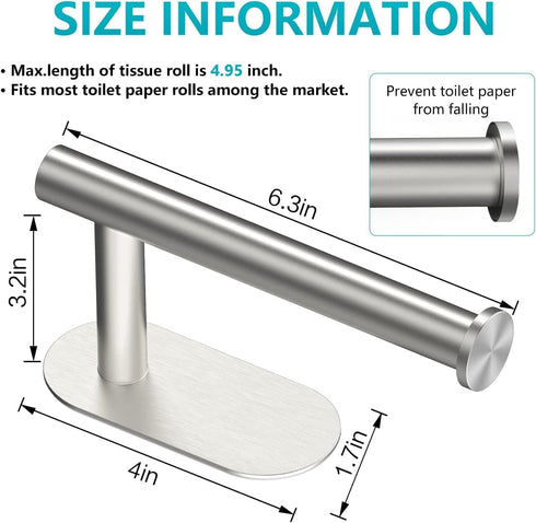 CJNQQJWS Toilet Roll Holder Wall Mounted - Stainless Steel Made Waterproof & Rust Resistant Self Adhesive Paper Towel