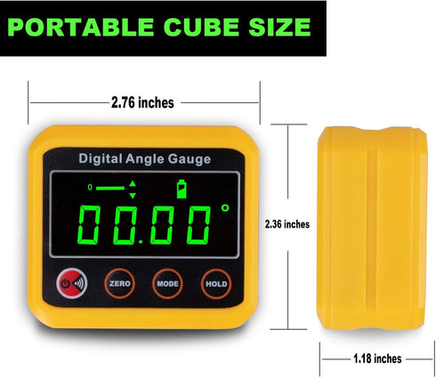 Magnetic Digital Angle Finder Protractor Inclinometer - Cube Digital Level Angle Gauge with Magnetic Base and Backlight