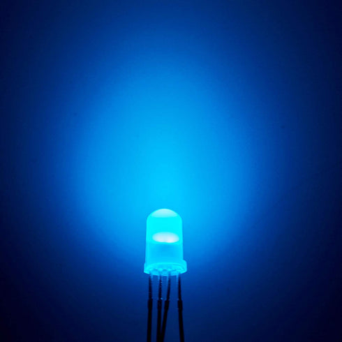 Chanzon 100 pcs 5mm RGB Multicolor Diffused LED Diode Lights, Frosted Round Tricolor, 4 Pin