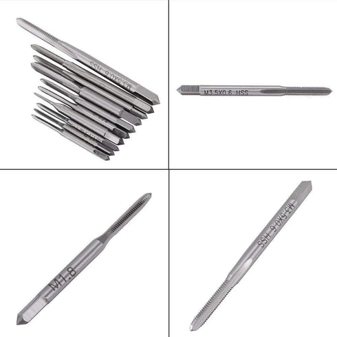 10PCS Micro Taps Bit Hand Screw Thread Taps M1 to M3.5 Tool Set