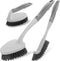 Mgitecy 3 Pack Heavy Duty Scrub Brush Set for Household Use, Long Scrub