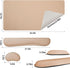 Home(31.515.7 Inches,Beige) Bloss Leather Desk Pad and Keyboard Wrist Rest, Large Mouse Pad + Keyboard Pad+Mouse Wrist