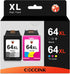 COCCINK 64XL Ink Cartridge Replacement for HP Envy Inspire 7255e, 7955e, 7958e, Envy Photo 7855, 7858, 7120, 7155,