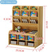 Wooden Desk Organizer, Large Capacity DIY Pen Holder Storage Box for Office, Home, School Supplies