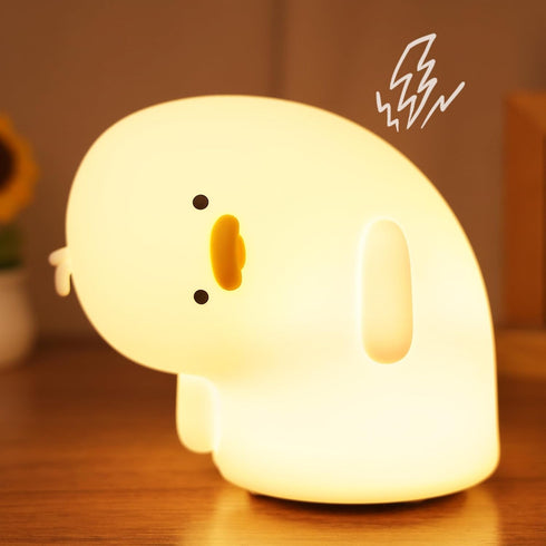 Attivolife Duck Night Light, Silicone Why Duck Lamp, Dimmable Rechargeable Nursery Bedside Lamp, Creative Gift Idea