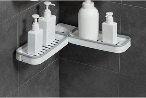 Bathroom Corner Shelf, Foldable Rotatable Wall Mounted Storage Rack Organizer with Drainage for Shower Kitchen Sink