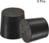 MECCANIXITY Rubber Tapered Plug 24mm to 28mm Black Solid Test Tubes Bungs Stopper, 5 Pieces
