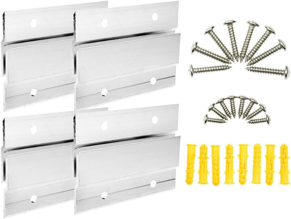 BIGTEDDY - 4" French Cleat Picture Hangers Hardware Kit Mount Aluminum Z Bar Clips for Mirror Photo Shelf and Cabinet