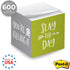 Motivational Sticky Note Cube, 600 Sheets, 2.75" Memo Block with Bright Empowering Messages