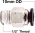 Beduan Pneumatic Push to Connect Fittings Male Straight PC 10mm Tube OD x 1/2 Inch Male Thread Push Lock Fittings (Pack of 10) by beduan