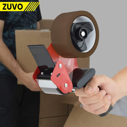 Heavy Duty Tape Gun Dispenser with 6 Clear Packaging Tapes, 48cm X 66m for Moving Boxes and General Packing