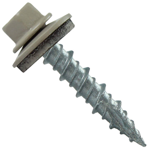 Metal ROOFING SCREWS: (250) 10 x 1" Ash Gray Hex Head Sheet Metal Roof Screw with EPDM Washer