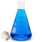 Glass Flask Erlenmeyer Flask, Narrow Mouth, 1000ml Graduated Flask with Stopper (Single).