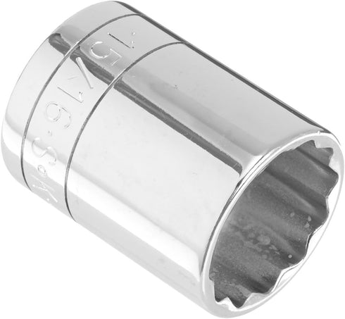 SK Professional Tools 40130 1/2 in. Drive 12-Point Fractional Standard Chrome Socket - 15/16in., Cold Forged Steel