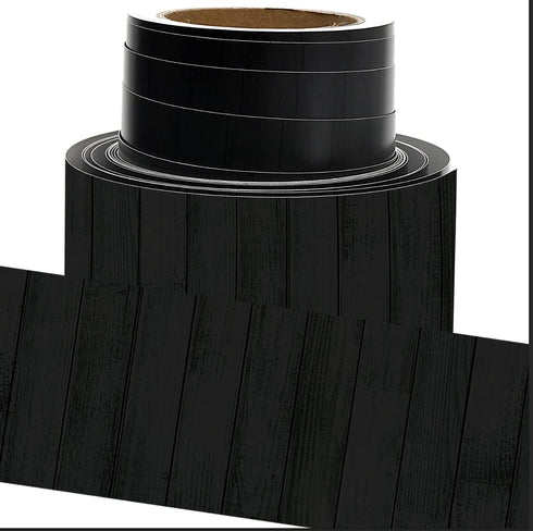Youngever 52.5 ft Bulletin Board Borders for Classroom Decoration, Black Wood Design