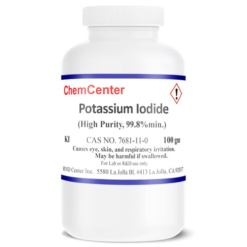 Potassium Iodide, High Purity Crystals/Granules, 100 Grams (3.5 oz.)