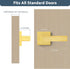 EHOMEWARE Heavy Duty Dummy Door Handle Set, 1 Pack Gold Interior Lever Knob for Right/Left Handing Doors