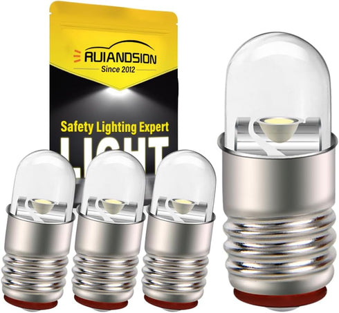 Ruiandsion E5 LED Bulb White 12V E5 E5.5 Screw Base LED Bulb