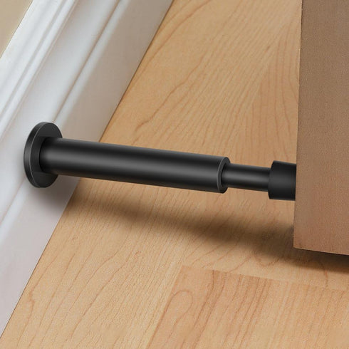 KOLAKO Black Door Stops, 4 Pack Hydraulic Shock Absorbent Door Stoppers for Wall, Matte Black