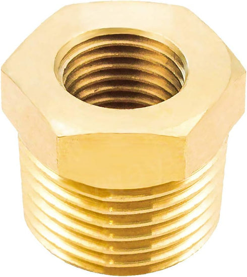 Joywayus 3 Pack Reducer Hex Bushing, Brass Reducing Cast Pipe Fitting 3/8" NPT Male x 1/4" NPT Female Adapter