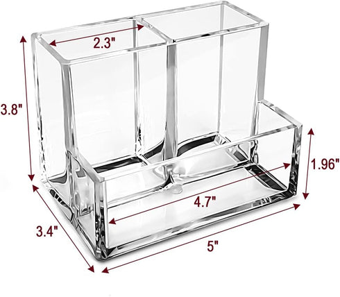 Pen Holder, Clear Acrylic Pen Holder for Desk, Makeup Brush Storage Organizer, Modern Desk Organizer for School, Home and Office. by KiDEPOCH