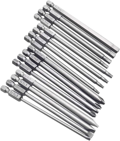 Yakamoz 16Pcs 4-in-1 Multi Long Magnetic Screwdriver Bit Set with 1/4" Hex Shank Power Tools Kit