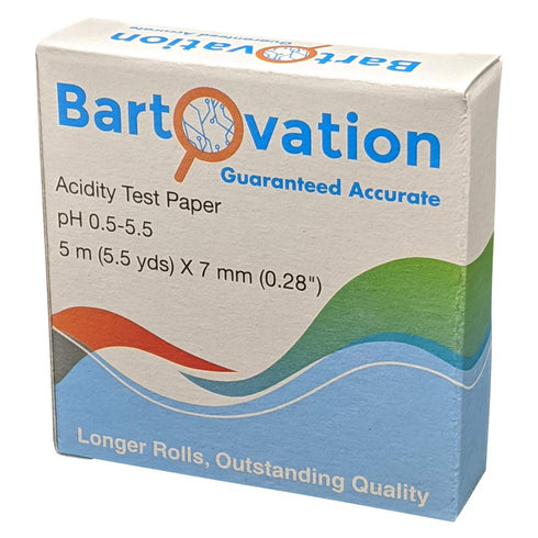 Bartovation pH Test Paper for Kombucha Brewing, 16 Foot Roll with Dispenser, 0.5 to 5.5 pH