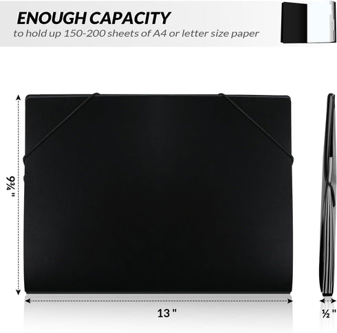 SKYDUE Document Organizer Folio, 5 Pocket Expanding File Folder, Portable Paper Organizer for School Office Supplies