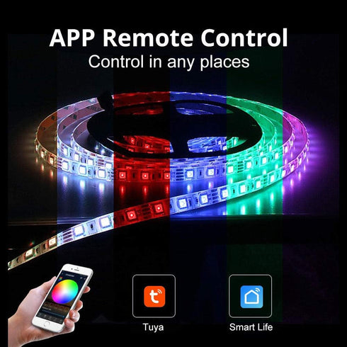 YI LIGHTING (16.4 Smart Wi-Fi RGB LED Strip Lights, Music Synced, Color Changing with Remote, App Control for Bedroom