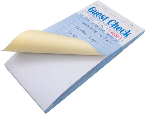 3.5" 6.7", 1000 (20 ESSENTIAL Guest Check Books x Duplicates Server Note Pads for Restaurants, Waitress Order Books