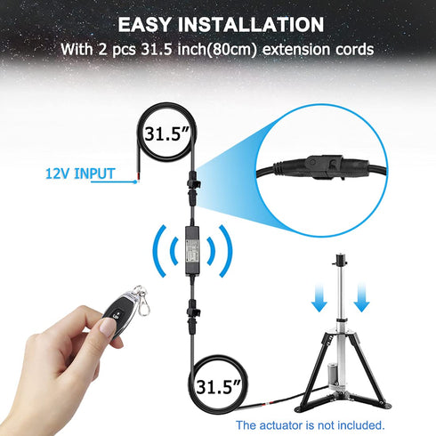 UYGALAXY 12V DC Motor Linear Actuator Controller with Momentary Switch Forward/Reverse Wireless Remote Control
