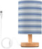 Gravopti Blue Stripes Table Lamp, Bedside Nightstand Lamp for Bedroom, Small Desk Lamp
