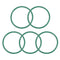 uxcell Green Fluorine Rubber O-Rings, 43mm OD 38.2mm ID 2.4mm Width FKM Seal Gasket, Pack of 5