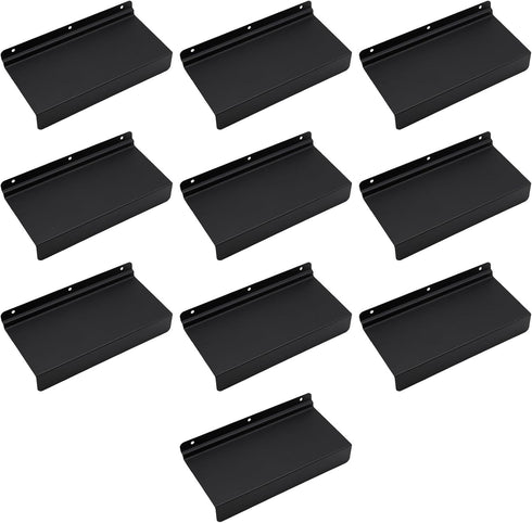 4x10 Inch Slatwall Shelves Set of 10, Metal Accessories for Slat Wall, Black Flat Display Shelves for Storage
