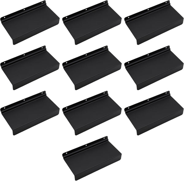4x10 Inch Slatwall Shelves Set of 10, Metal Accessories for Slat Wall, Black Flat Display Shelves for Storage