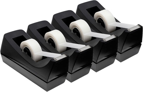 Desktop Tape Dispenser - Non-Skid Base, Weighted Tape Roll Dispenser - Perfect for Home, Office, School (4 Pack)