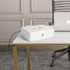 Cash Box with Key Lock, Durable Metal Cash Box with Money Tray, Lock Box Safe Storage Security Locker with Cable, White