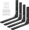 HARSKIYER 4pcs Black Metal Shelf Support Angle L Brackets, 10 x 8 Inch